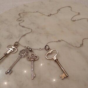 Sterling Silver Keys Pendants and Chain